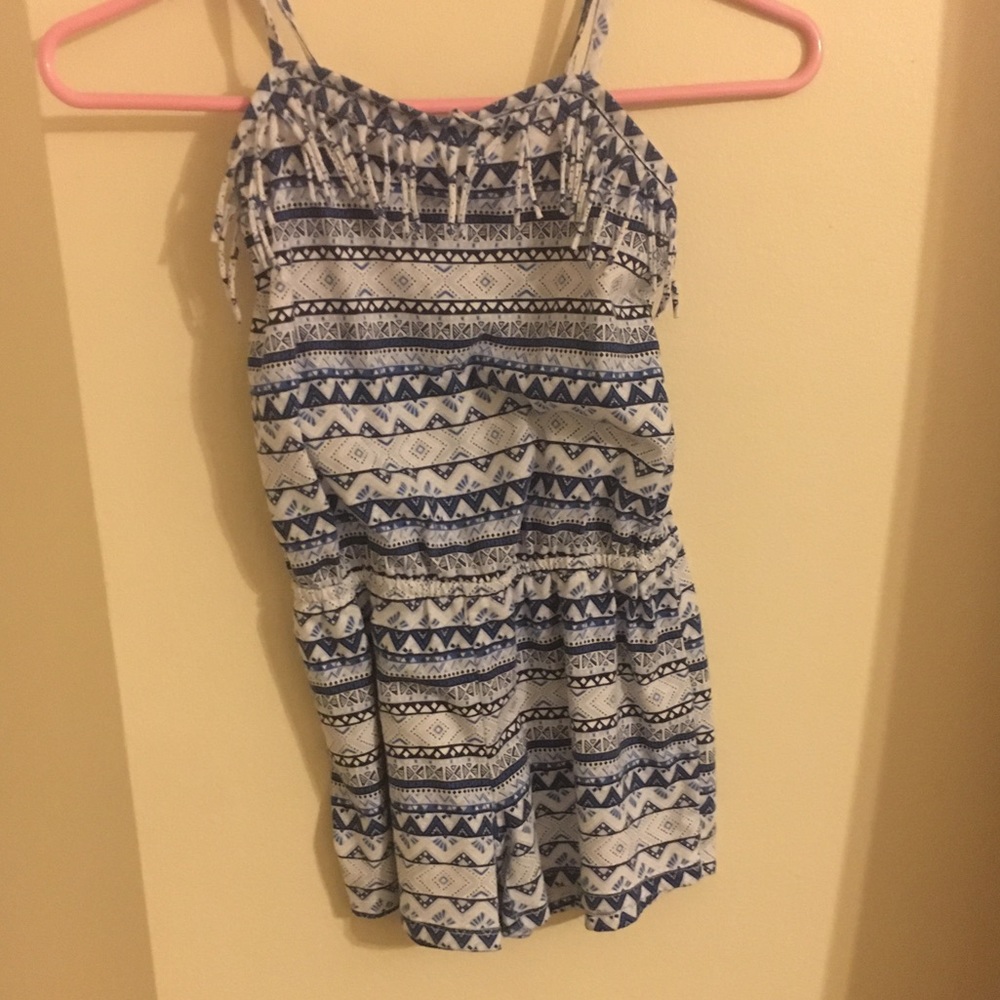 Kids romper blue and white